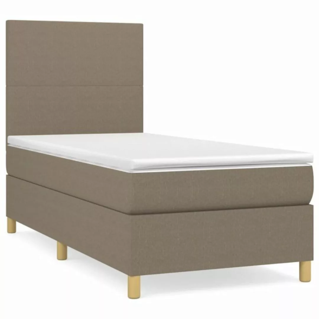 vidaXL Bett Boxspringbett mit Matratze Taupe 80x200 cm Stoff günstig online kaufen