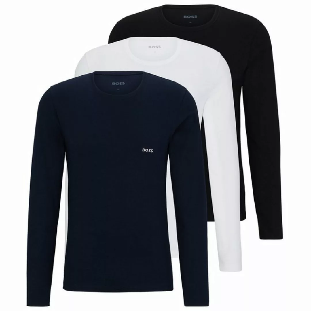 BOSS Langarmshirt BOSS Herren 50492321-990 R-Neck LS-Shirt, 3er Pack, Sorti günstig online kaufen
