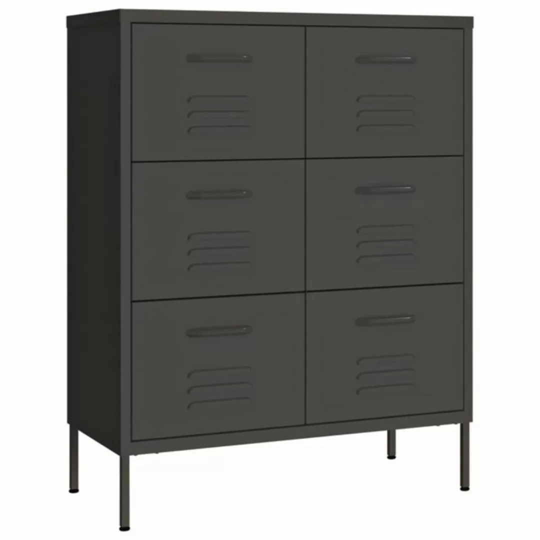 vidaXL Aktenschrank Schubladenschrank Anthrazit 80x35x101,5 cm Stahl günstig online kaufen