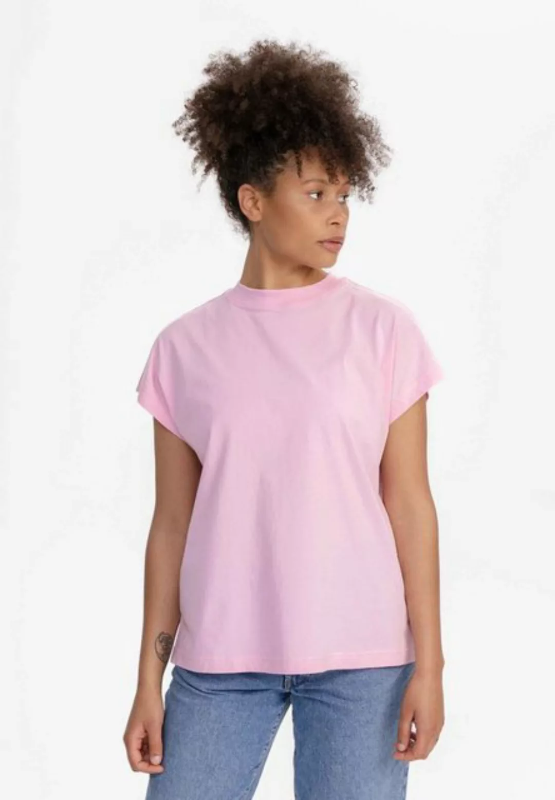 MELA Kurzarmshirt T-Shirt MADHU Fein gerippter Kragen günstig online kaufen