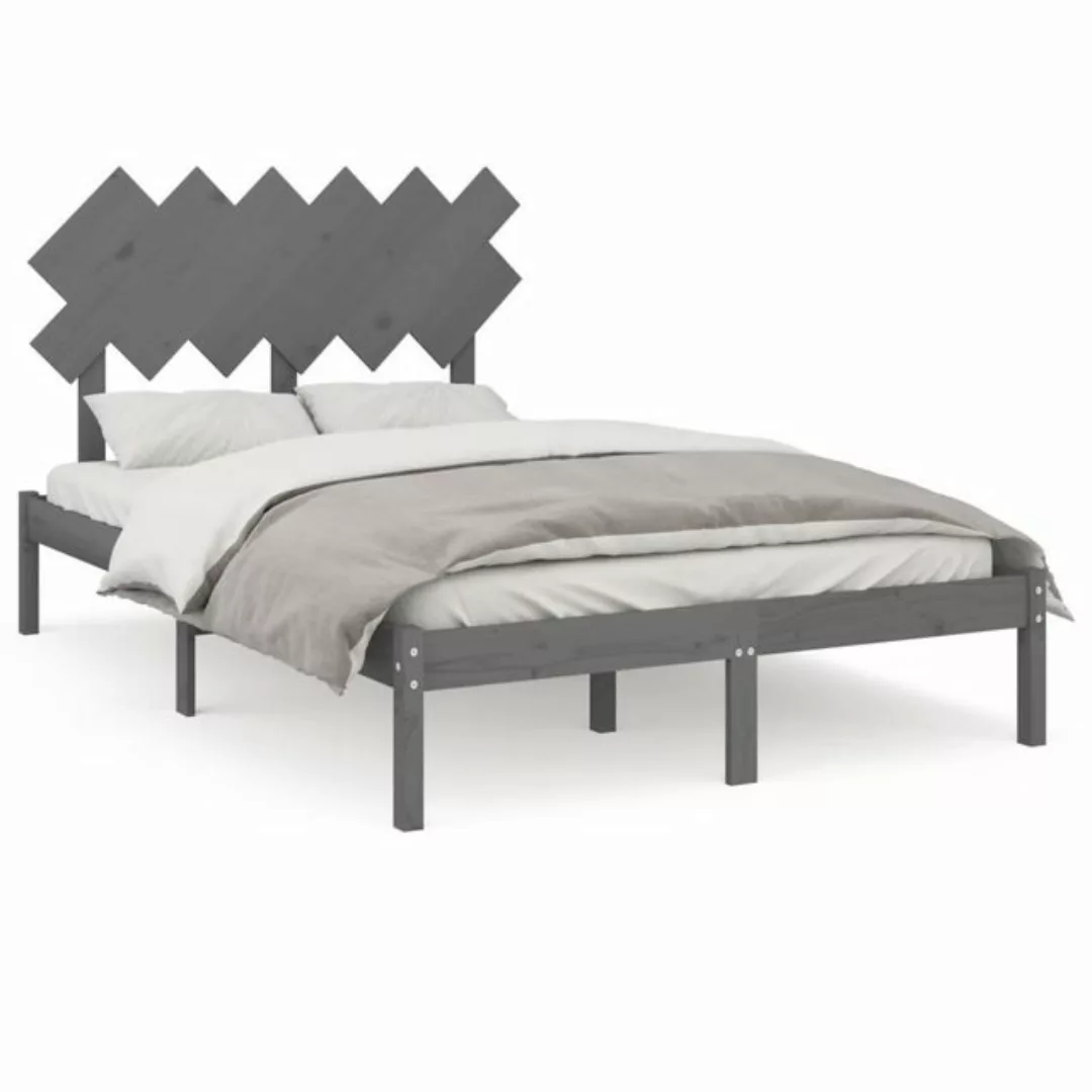 furnicato Bett Massivholzbett Grau 150x200 cm günstig online kaufen