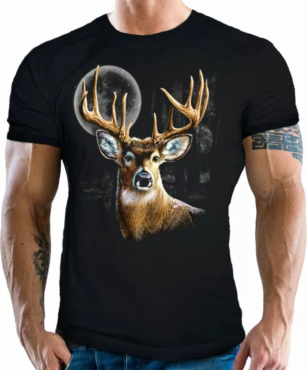 LOBO NEGRO® T-Shirt für Jäger: Auf der Pirsch nach dem Hirsch günstig online kaufen