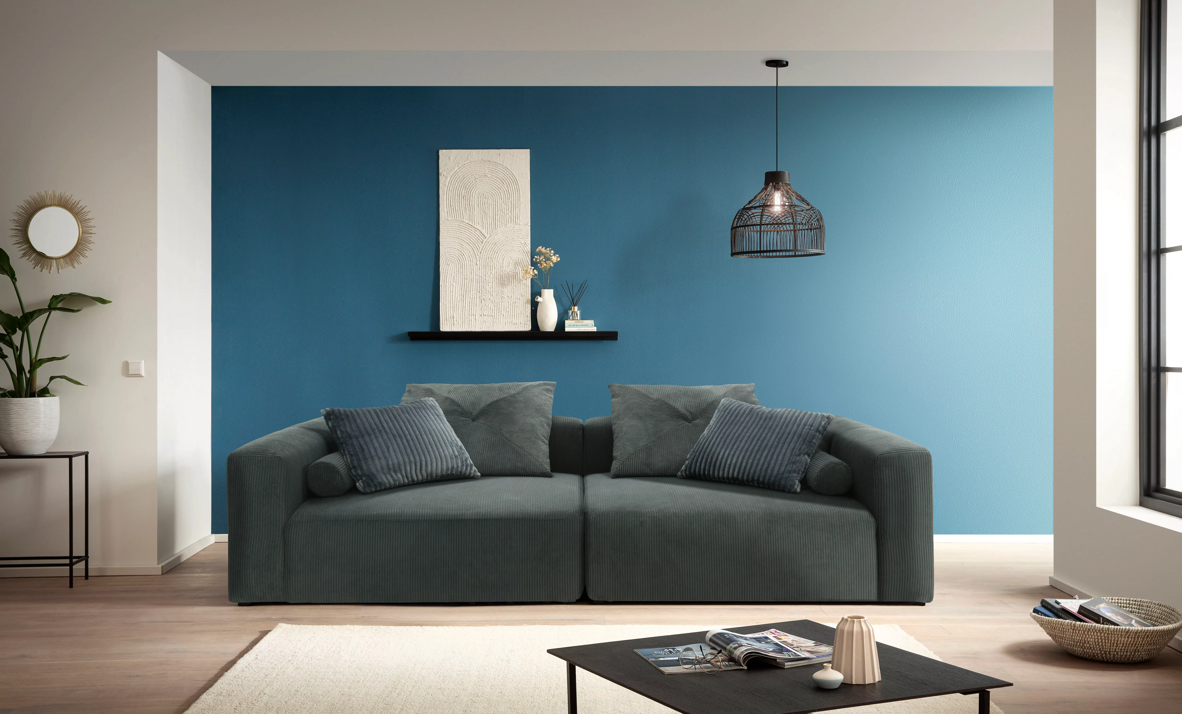 INOSIGN Big-Sofa "Suyana mit Federkern, B/T/H: 304/135/69 cm, Zierkissen + günstig online kaufen