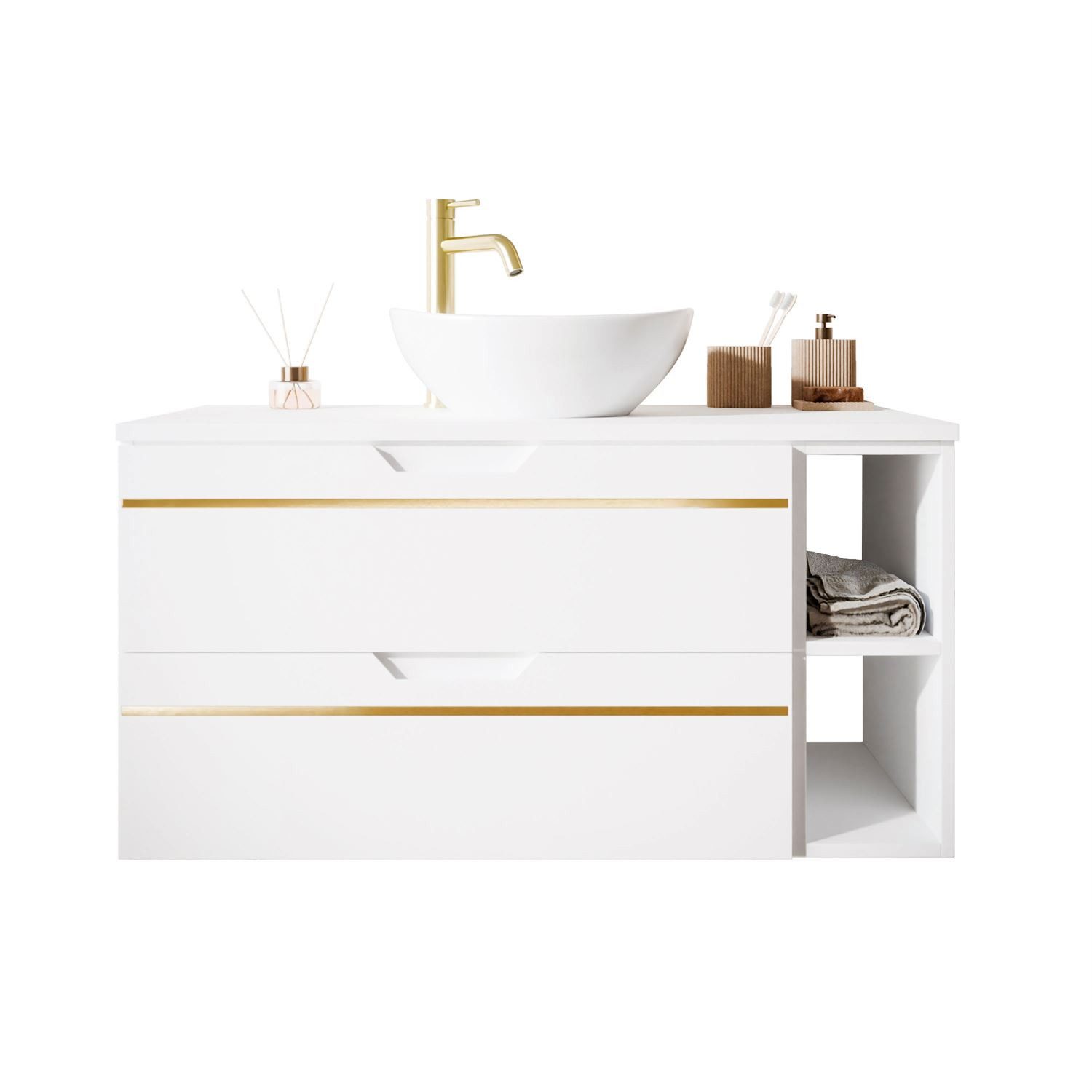 Lookway Badmöbel-Set OPIUM II Hängeschrank Weiß günstig online kaufen