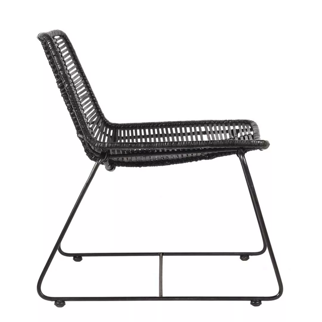 Lounge Sessel aus Rattan Schwarz günstig online kaufen