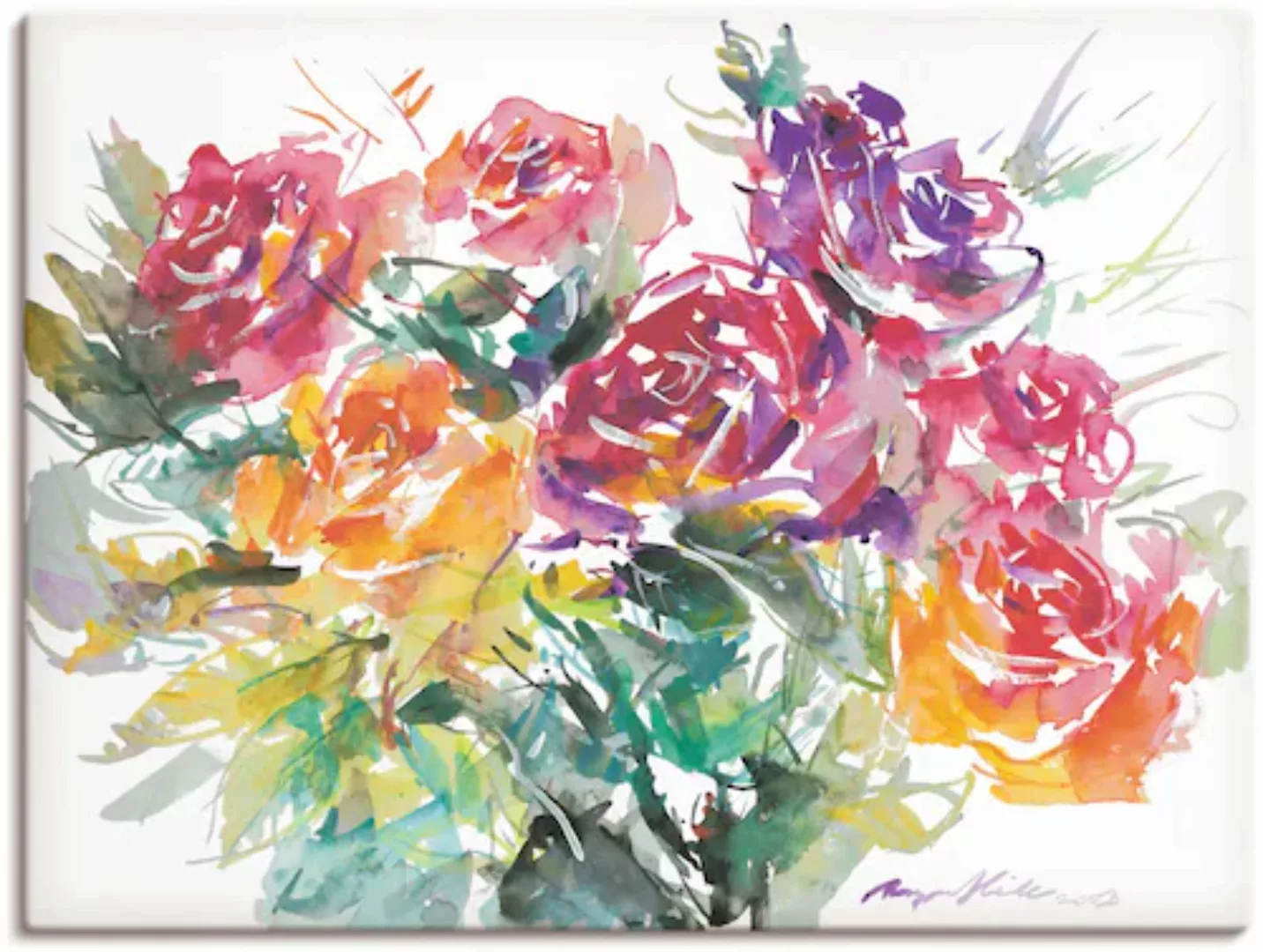 Artland Wandbild »Rosenstrauß«, Blumen, (1 St.), als Leinwandbild, Poster i günstig online kaufen