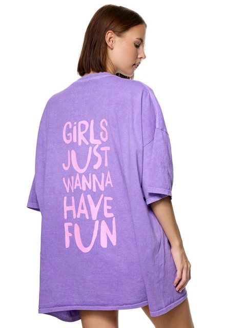 Worldclassca T-Shirt Worldclassca Oversized Girls Print T-Shirt lang Tee So günstig online kaufen