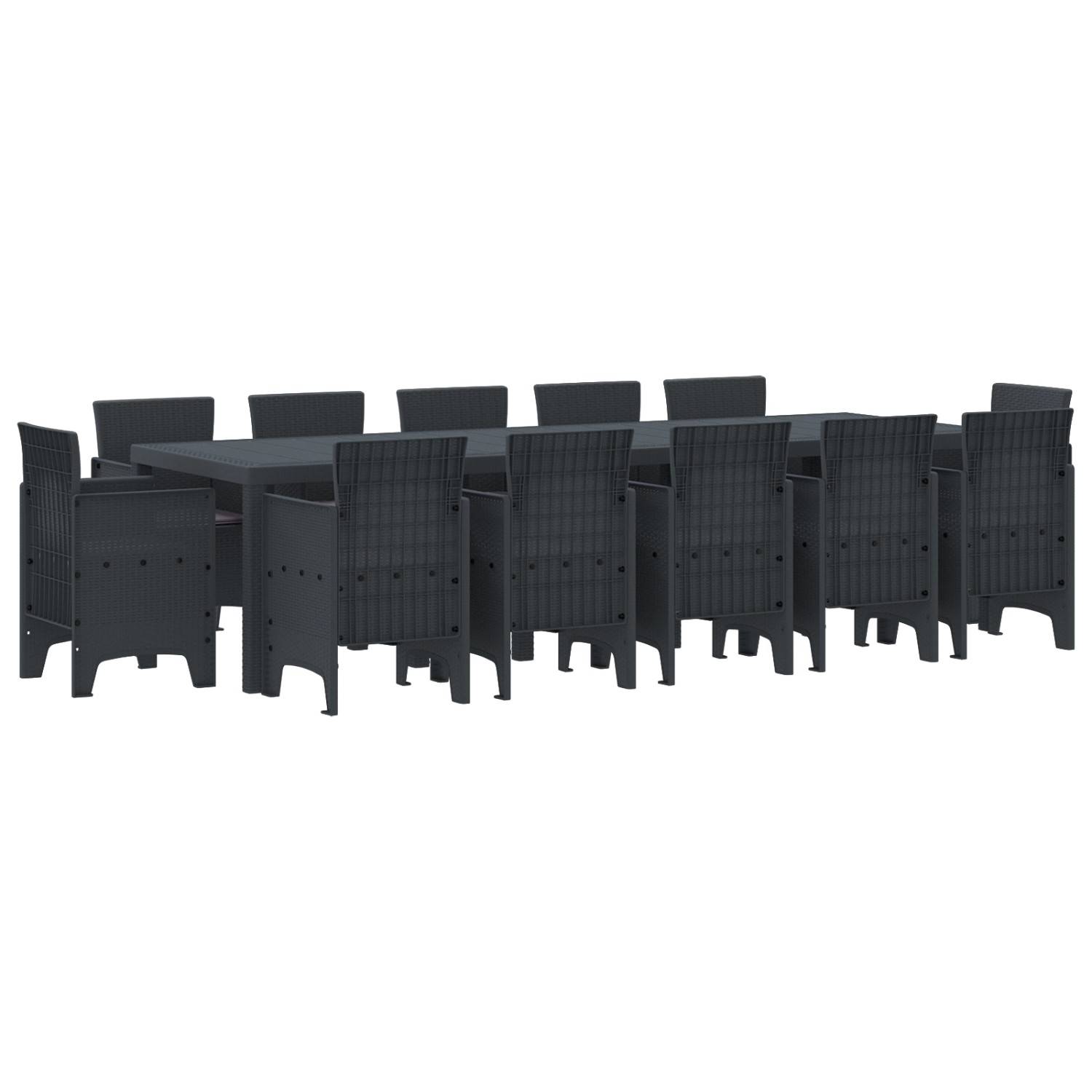 vidaXL 13-Teiliges Garten Esstisch Set mit Kissen Anthrazit Poly-Rattan 337 günstig online kaufen