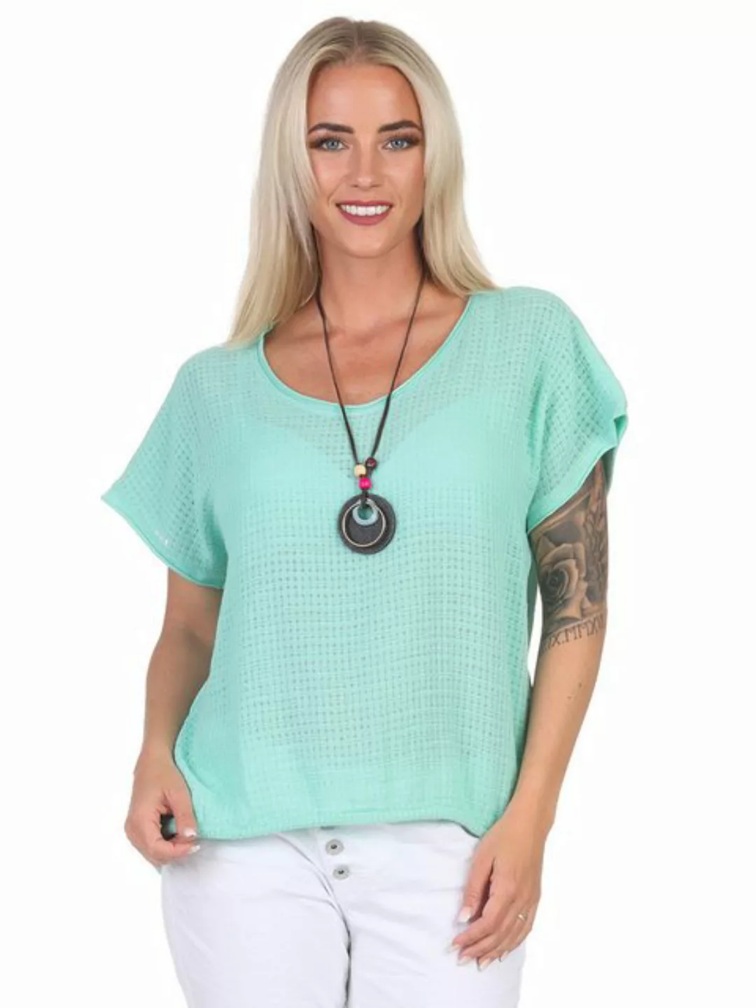 Mississhop Kurzarmshirt Modebewusst & Komfortabel: 100 % Baumwoll-Shirt mit günstig online kaufen