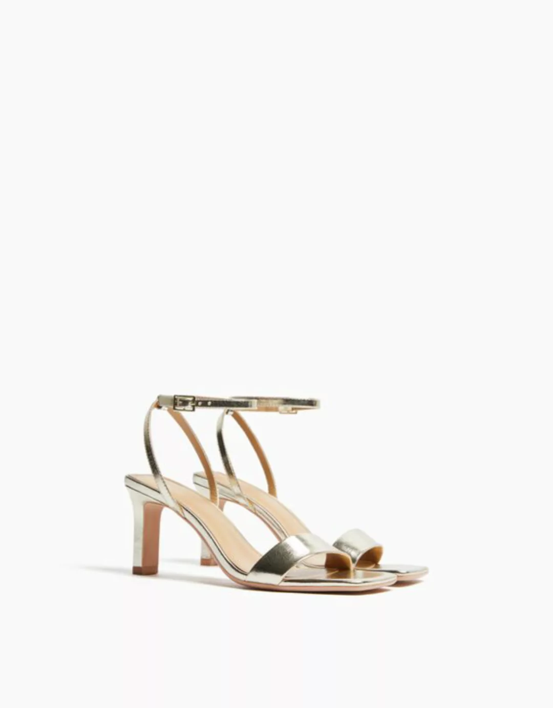 Bershka Sandalen Mit Absatz Und Knöchelriemchen Damen 36 Gold günstig online kaufen