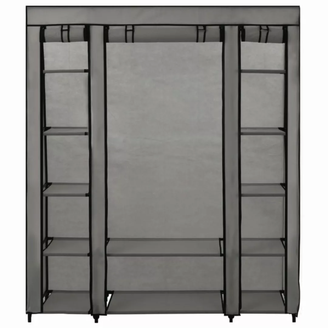 Stoffschrank Mit Fächern Kleiderstangen Grau 150x45x176cm günstig online kaufen