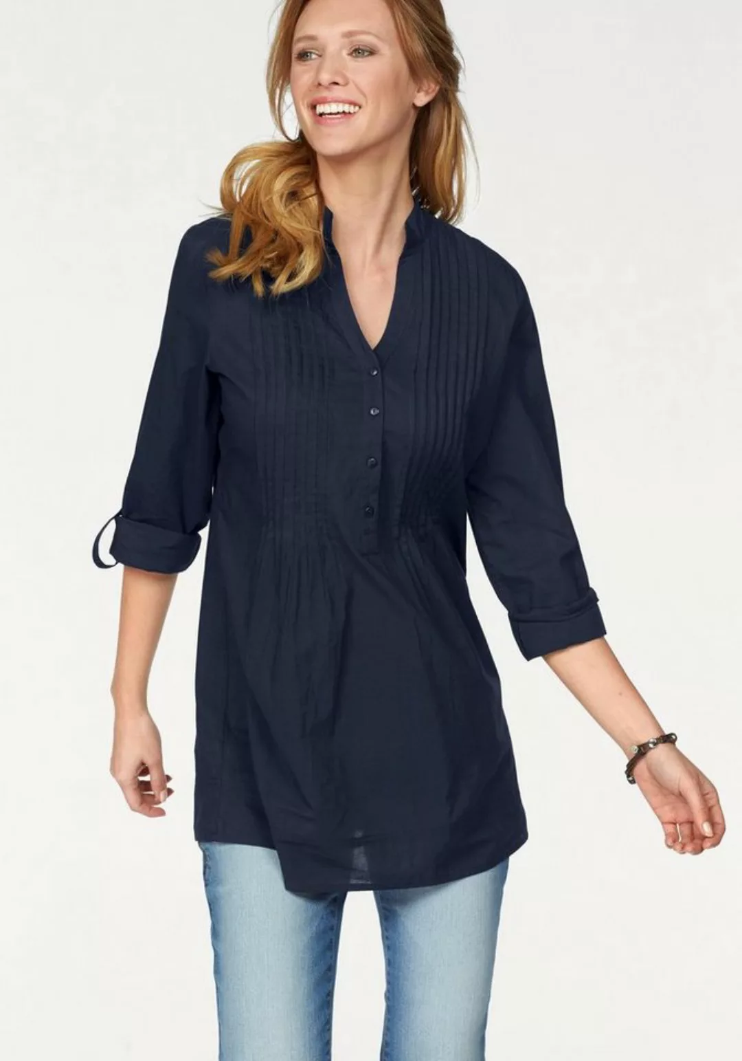 Aniston CASUAL Longbluse mit dekorativer Biesenverarbeitung günstig online kaufen