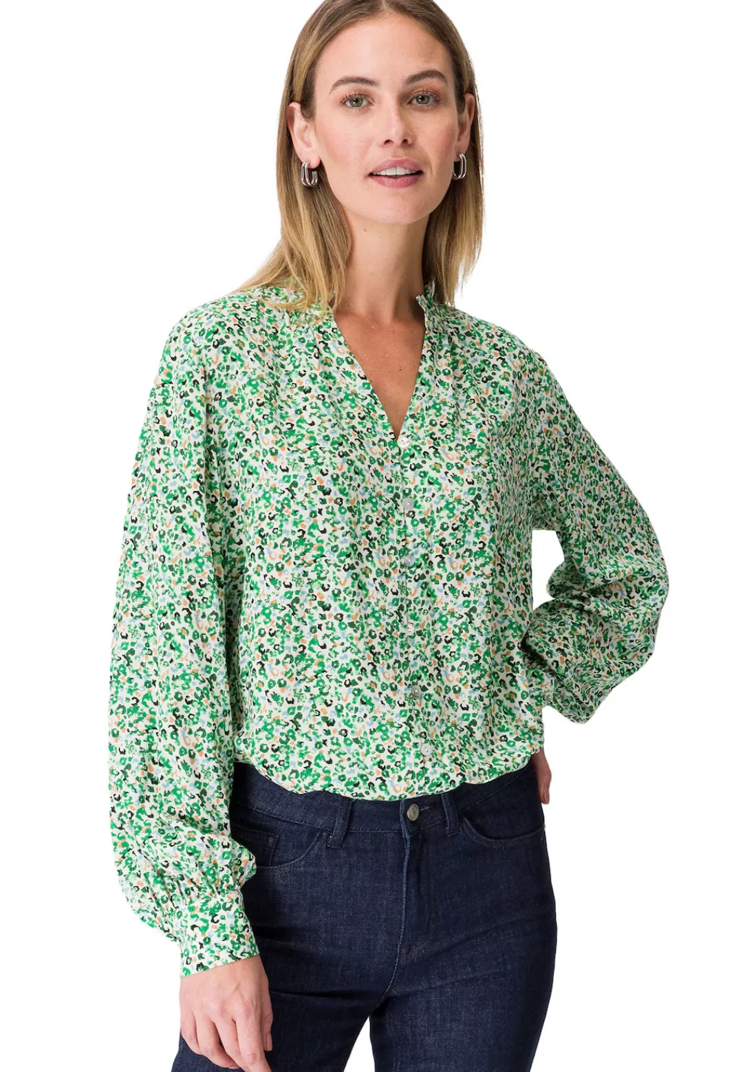 Zero Klassische Bluse "zero Bluse mit Blumenprint" günstig online kaufen