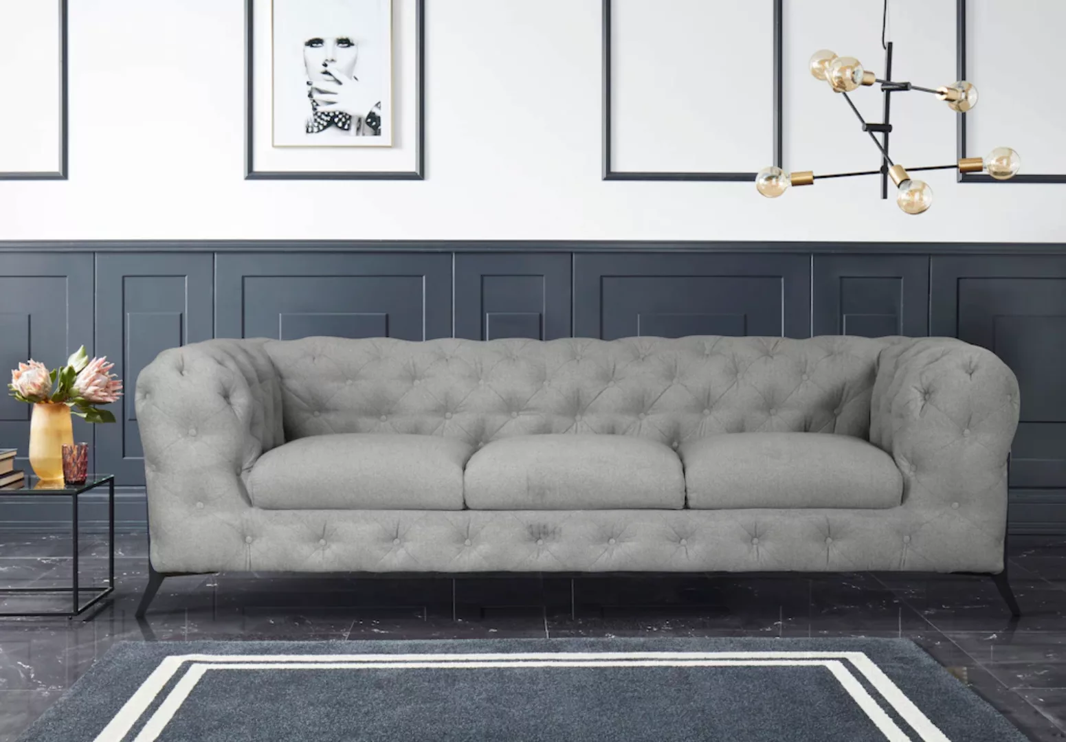 Leonique Chesterfield-Sofa "Amaury", aufwändige Knopfheftung, moderne Chest günstig online kaufen