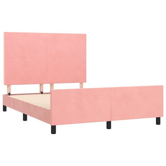 vidaXL Bettgestell Bettrahmen mit Kopfteil Rosa 140x200 cm Samt Bett Bettge günstig online kaufen