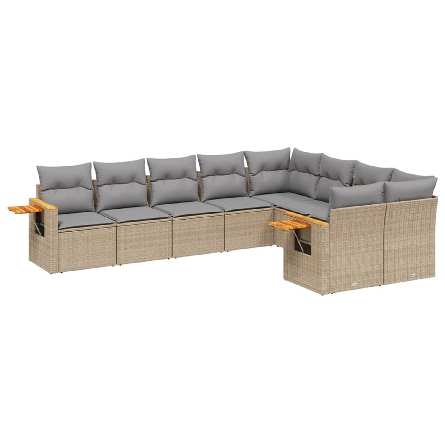 vidaXL 9-tlg Garten-Sofagarnitur mit Kissen Beige Poly Rattan Modell 104 günstig online kaufen