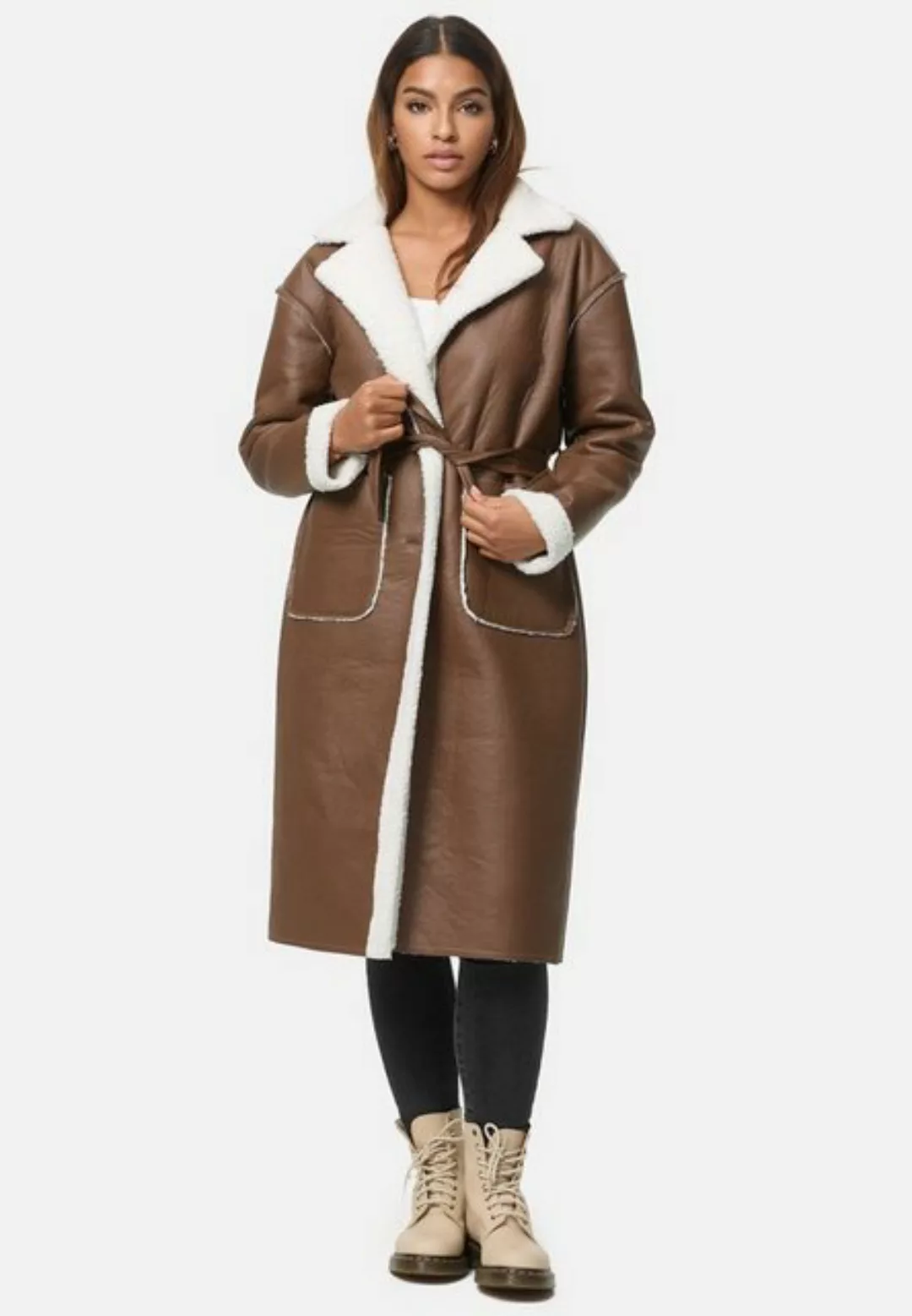 Worldclassca Lederimitatmantel Worldclassca Winter Mantel Coat Fellimitat K günstig online kaufen