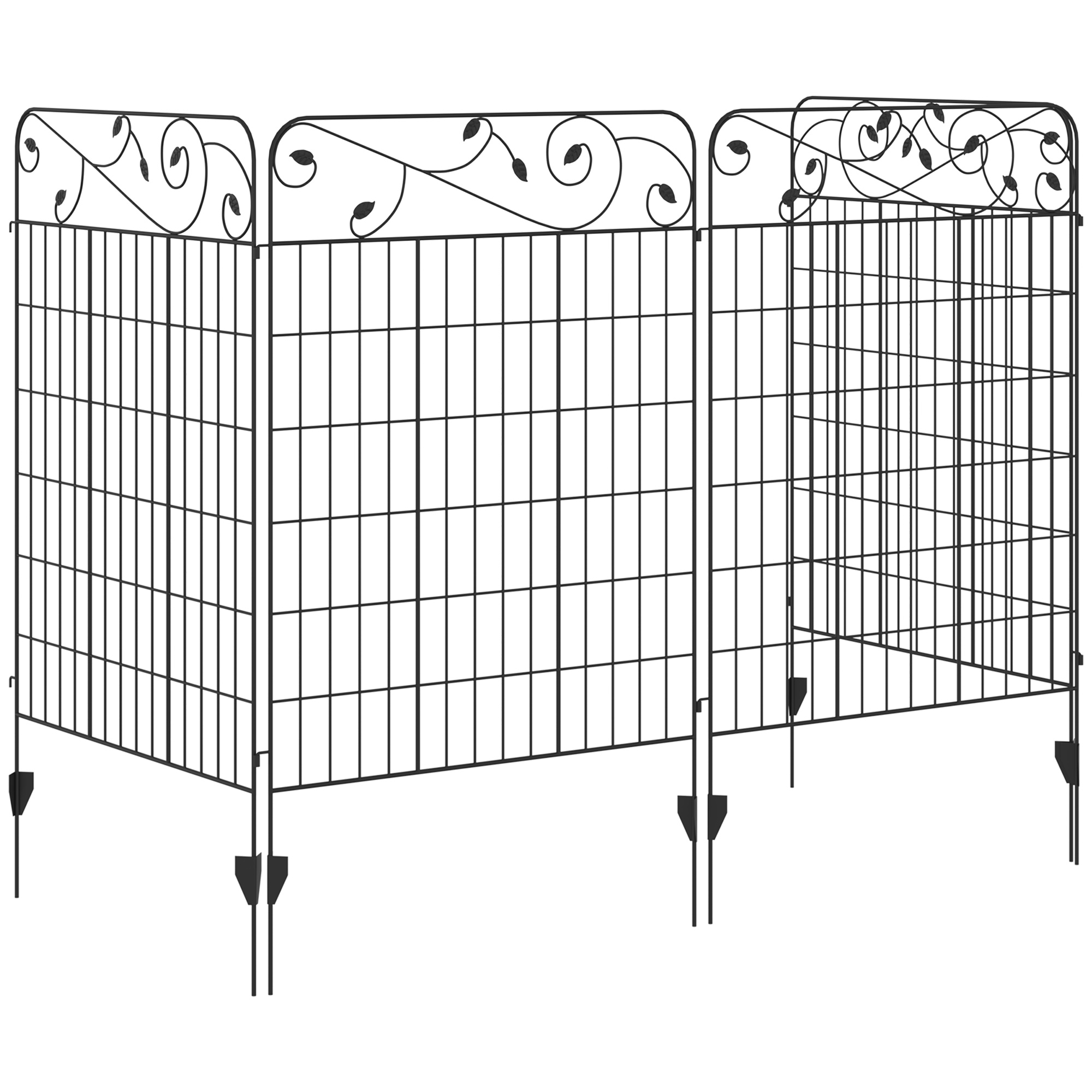 Outsunny 4er Set Gartenzaun 3,52 x 1,1 m Dekorative Gitterzaun Maschendraht günstig online kaufen