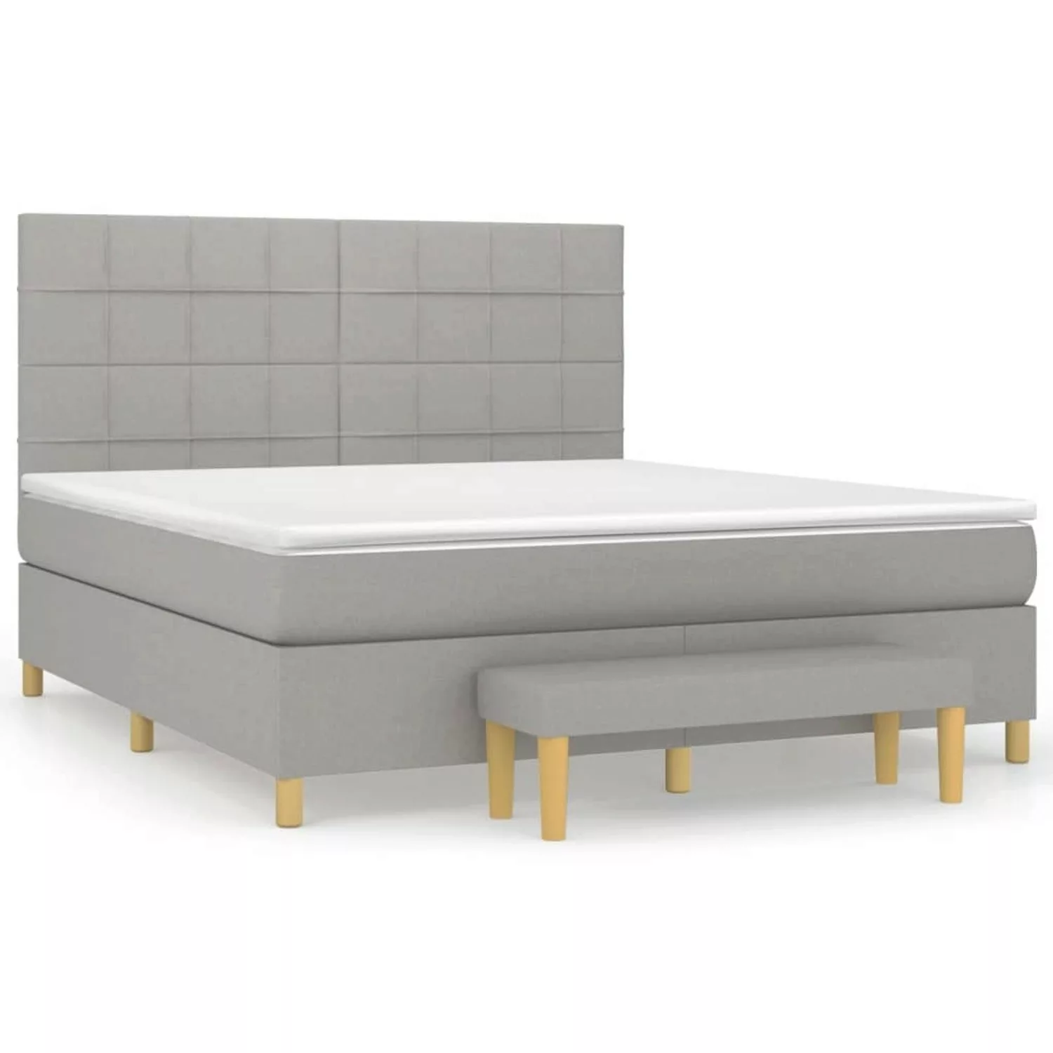 vidaXL Boxspringbett mit Matratze Hellgrau 180x200 cm Stoff1393139 günstig online kaufen