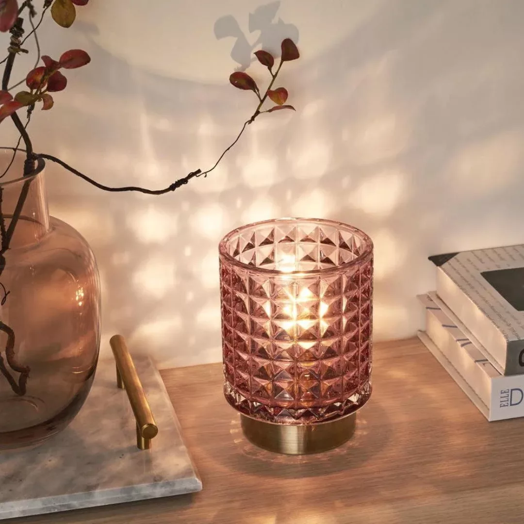 LED Tischleuchte Cute Glamour in Rosa und Messing 0,4W 15lm günstig online kaufen