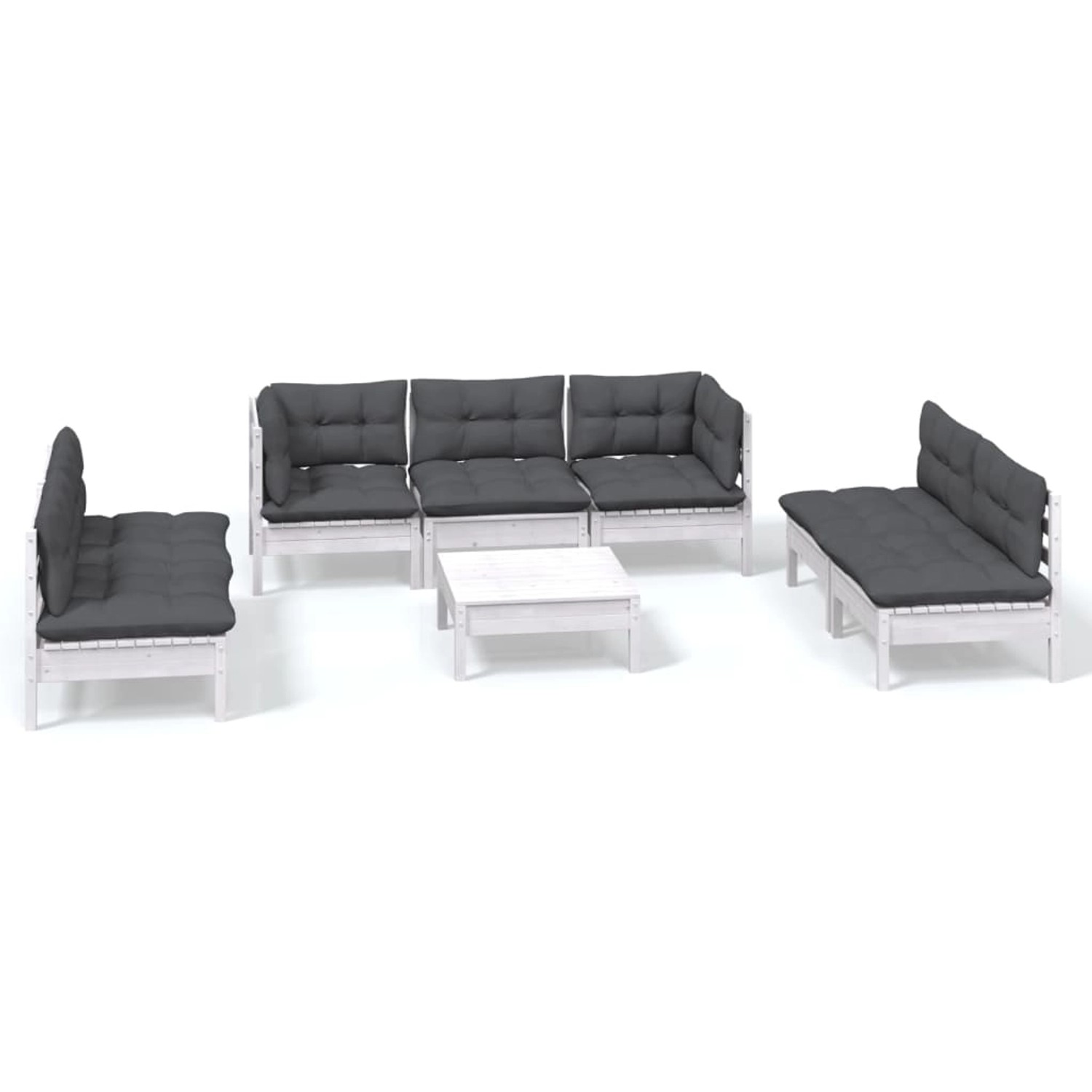 vidaXL 8-tlg Garten-Lounge-Set mit Kissen Kiefer Massivholz Modell 123 günstig online kaufen