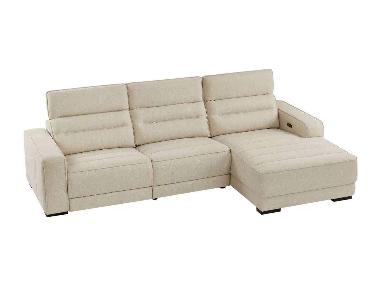 Eckrelaxsofa elektrisch - Ecke rechts - Stoff - Beige - BROTENI günstig online kaufen