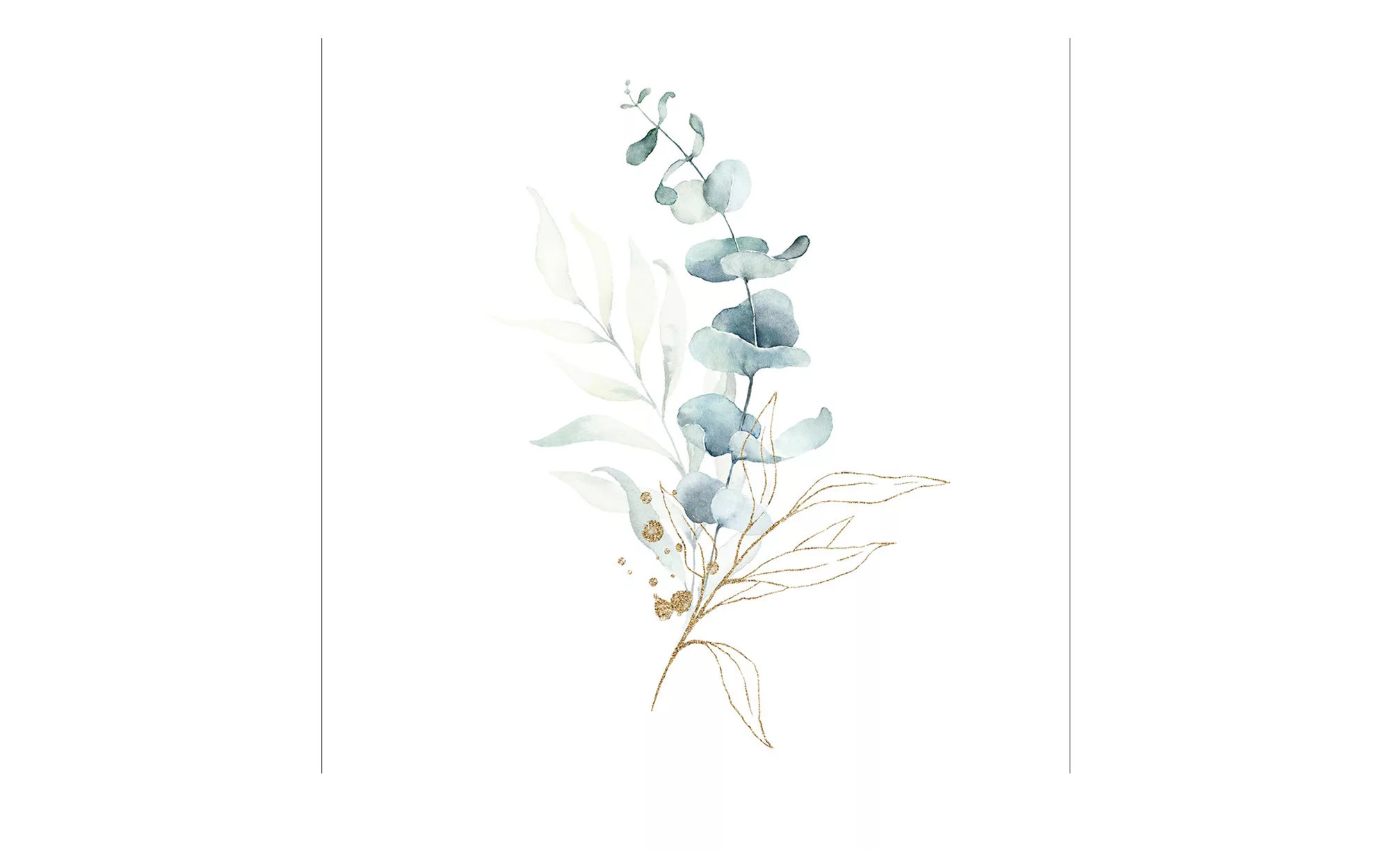 Glasbild 20x20 cm  Watercoloures Leaves VII - 20 cm - 20 cm - Sconto günstig online kaufen
