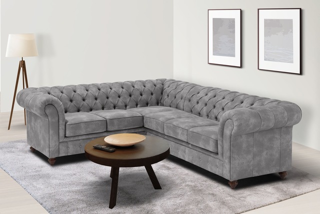 Home affaire Chesterfield-Sofa "Chesterfield Ecksofa, auch in Leder L-Form" günstig online kaufen