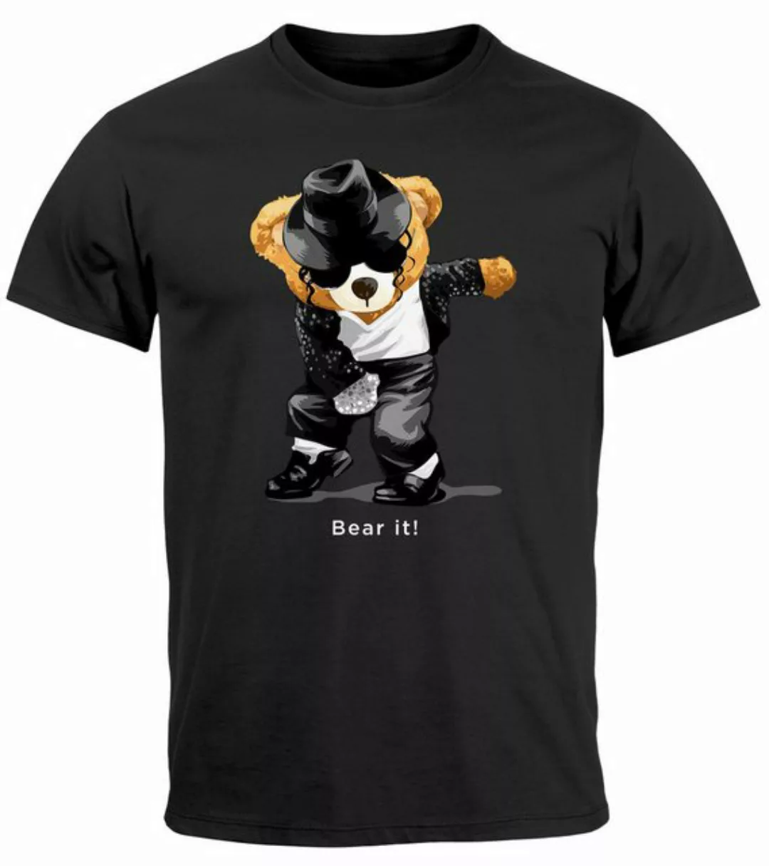 Neverless Print-Shirt Herren T-Shirt Jackson Bear Parodie Bear it! Teddy Bä günstig online kaufen