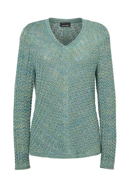 GOLDNER Strickpullover Kurzgröße: Strickpullover mit V-Ausschnitt günstig online kaufen