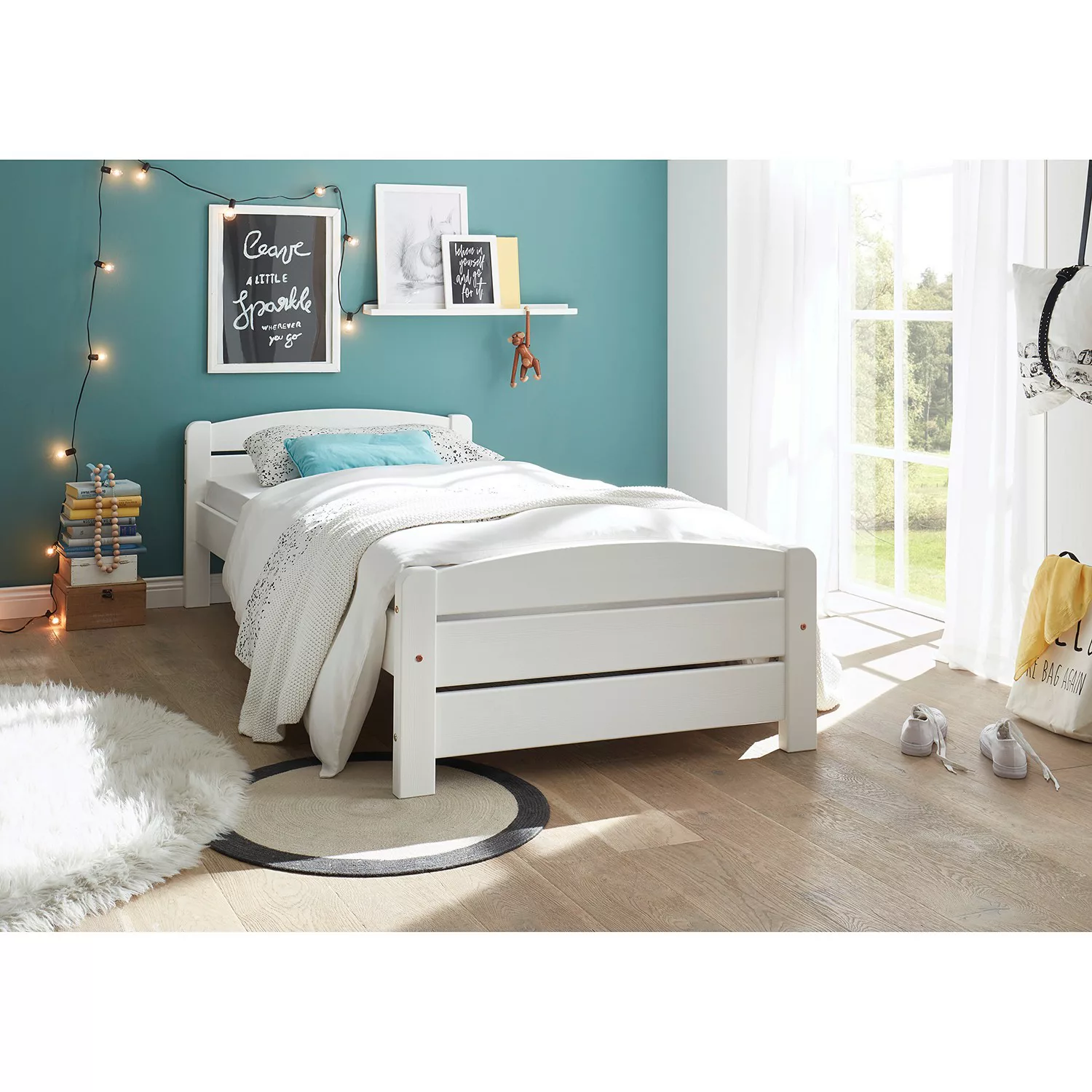 Begabino Einzelbett Einzelbett Komfortables Jugendbett 90 x 200 cm Kiefer w günstig online kaufen