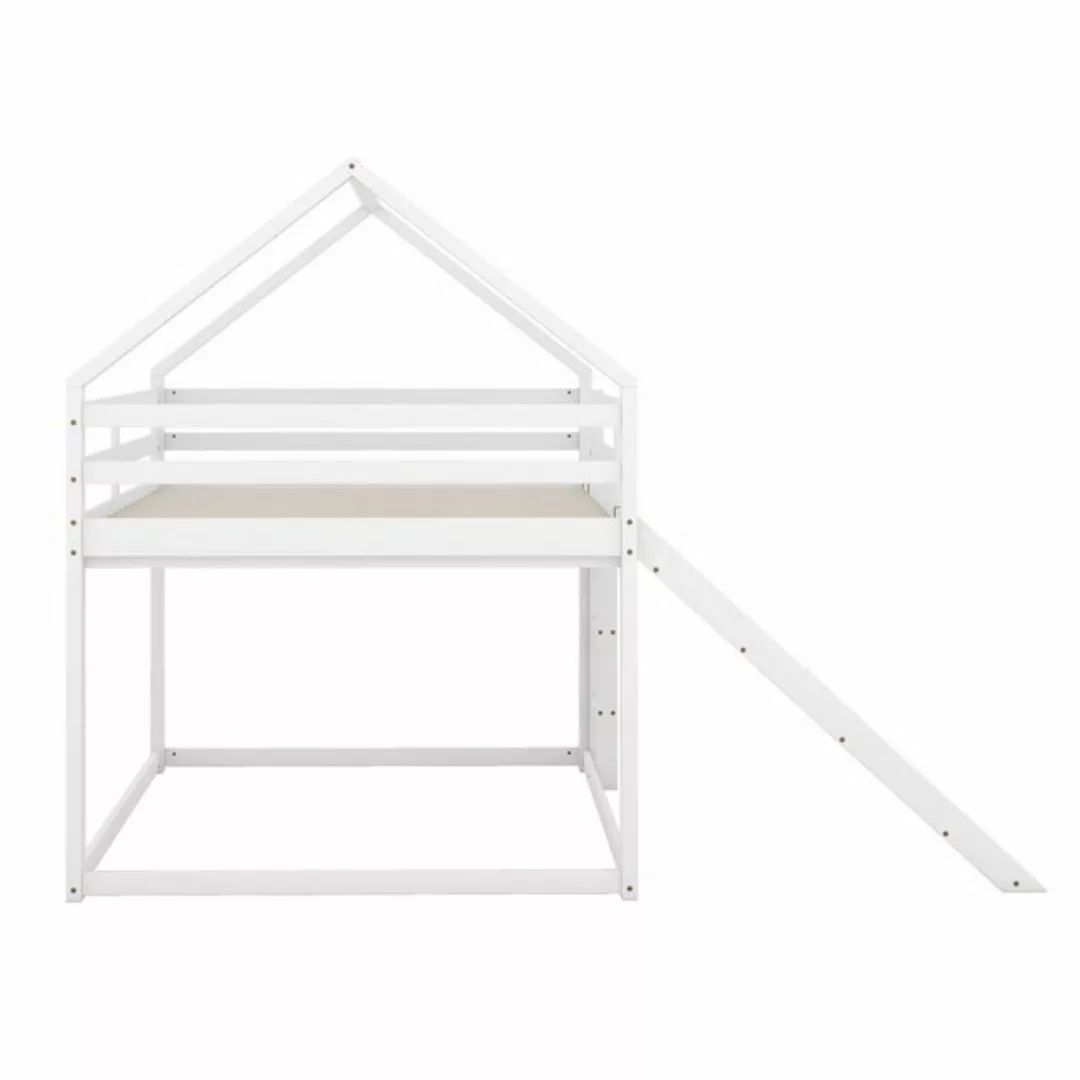 REDOM Etagenbett Hausbett Etagenbett (Weiß, 140x200cm, mit Rutsche und Leit günstig online kaufen