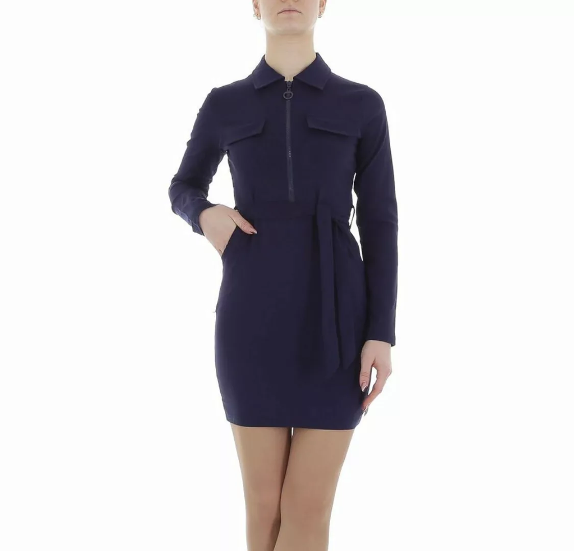 Ital-Design Minikleid Damen Freizeit Stretch Blusenkleid in Dunkelblau günstig online kaufen