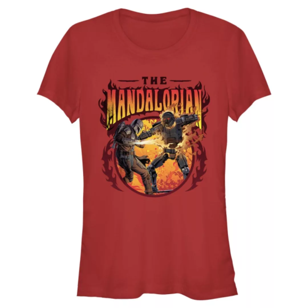 Star Wars - The Mandalorian - Mando & Dark Trooper Flames - Frauen T-Shirt günstig online kaufen