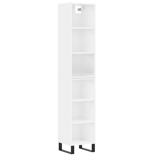 vidaXL Kleiderschrank Highboard Hochglanz-Weiß 34,5x32,5x180 cm Holzwerksto günstig online kaufen