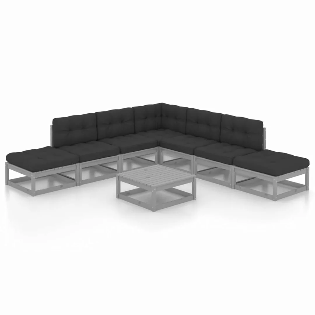 8-tlg. Garten-lounge-set Mit Kissen Kiefer Massivholz günstig online kaufen