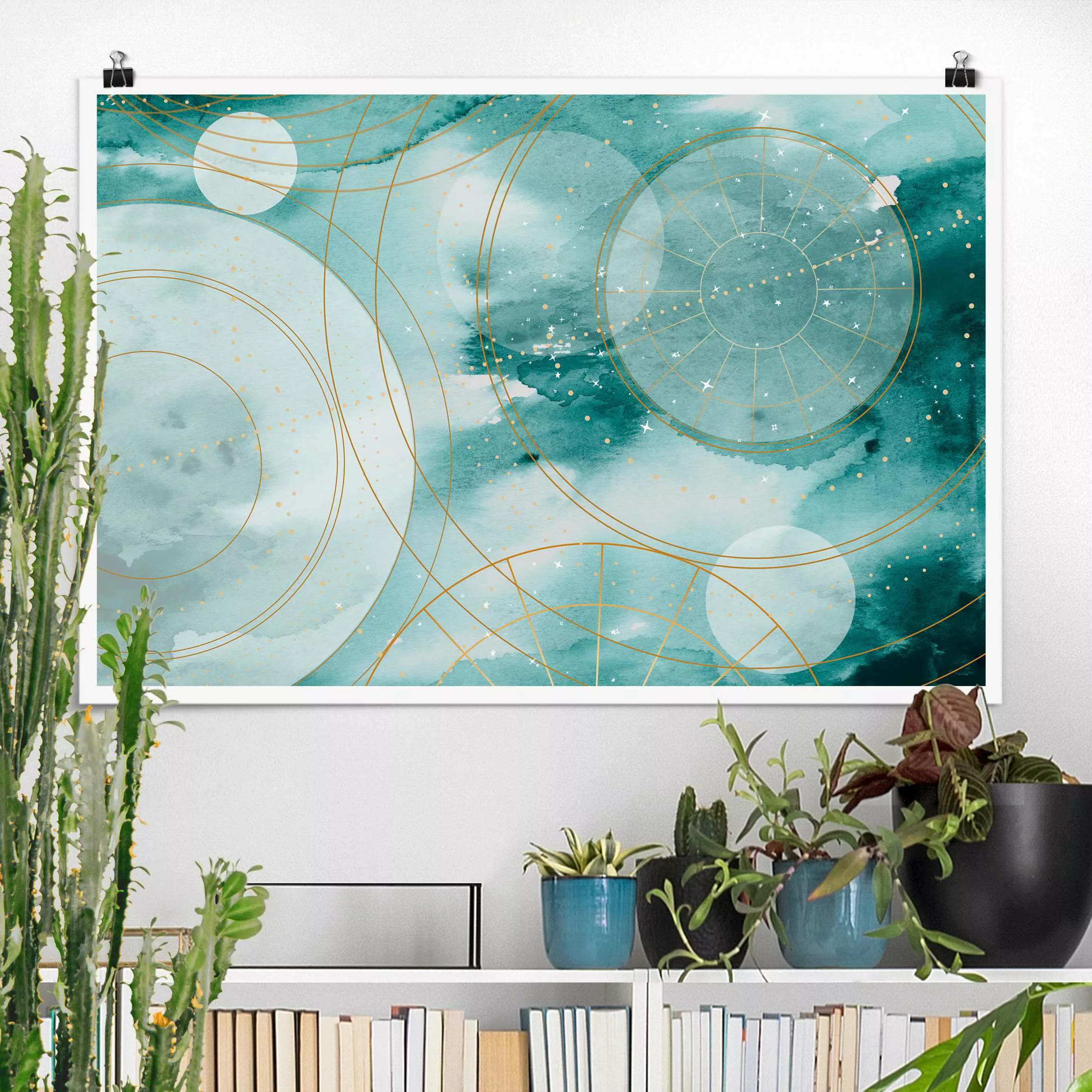 Poster Magischer goldener Sternenhimmel II günstig online kaufen