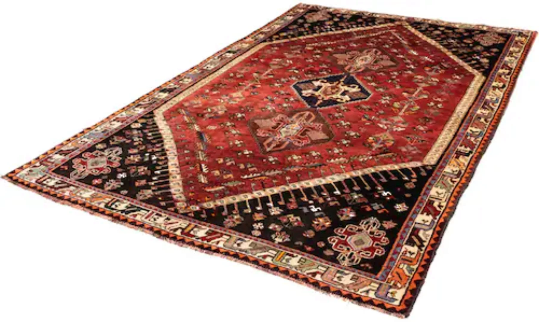 morgenland Wollteppich »Shiraz Medaillon 255 x 170 cm«, rechteckig, 1 mm Hö günstig online kaufen