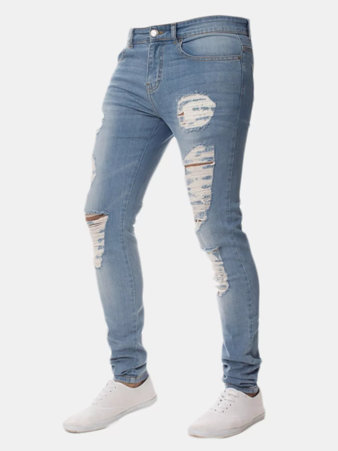 Skinny Ripped Holes - Bleistifthosenjeans für Männer günstig online kaufen