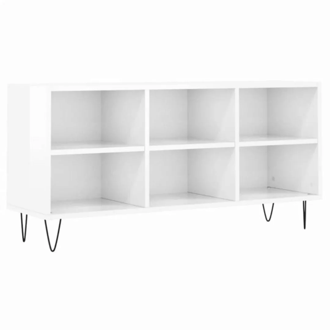 furnicato TV-Schrank Hochglanz-Weiß 103,5x30x50 cm Holzwerkstoff günstig online kaufen