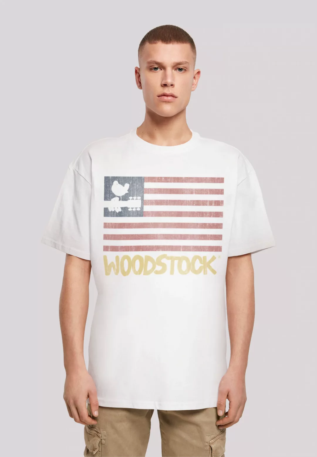 F4NT4STIC T-Shirt "Woodstock Distressed Flag Music Festival Rock", Print günstig online kaufen