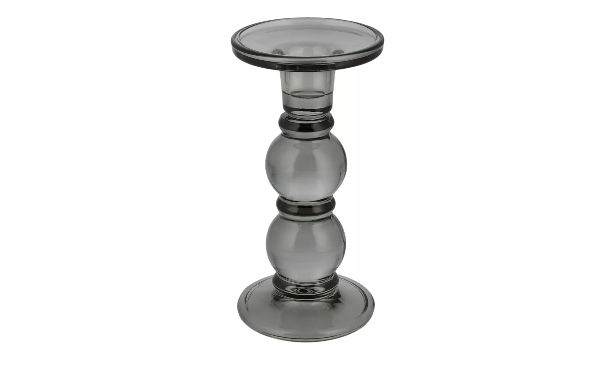 Kerzenhalter - grau - Glas - 18,5 cm - Sconto günstig online kaufen