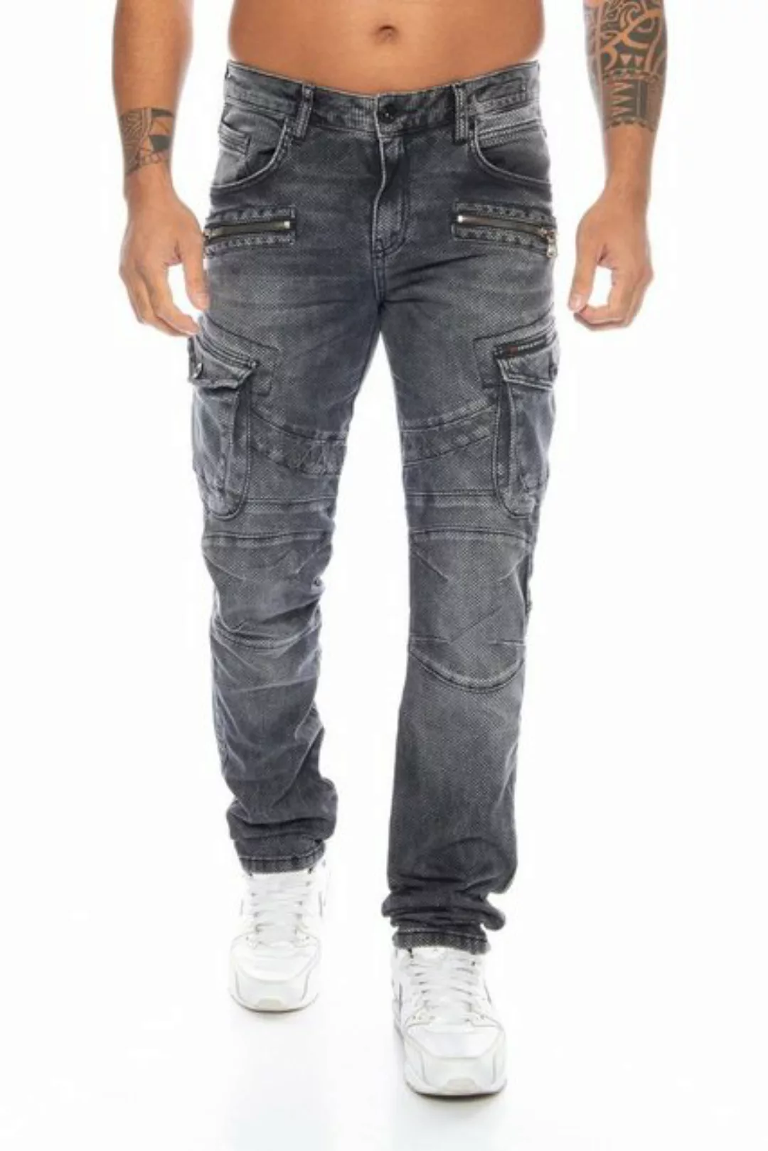 Cipo & Baxx Cargojeans Herren Cargo Jeans Hose im stylischen Cargo Design A günstig online kaufen