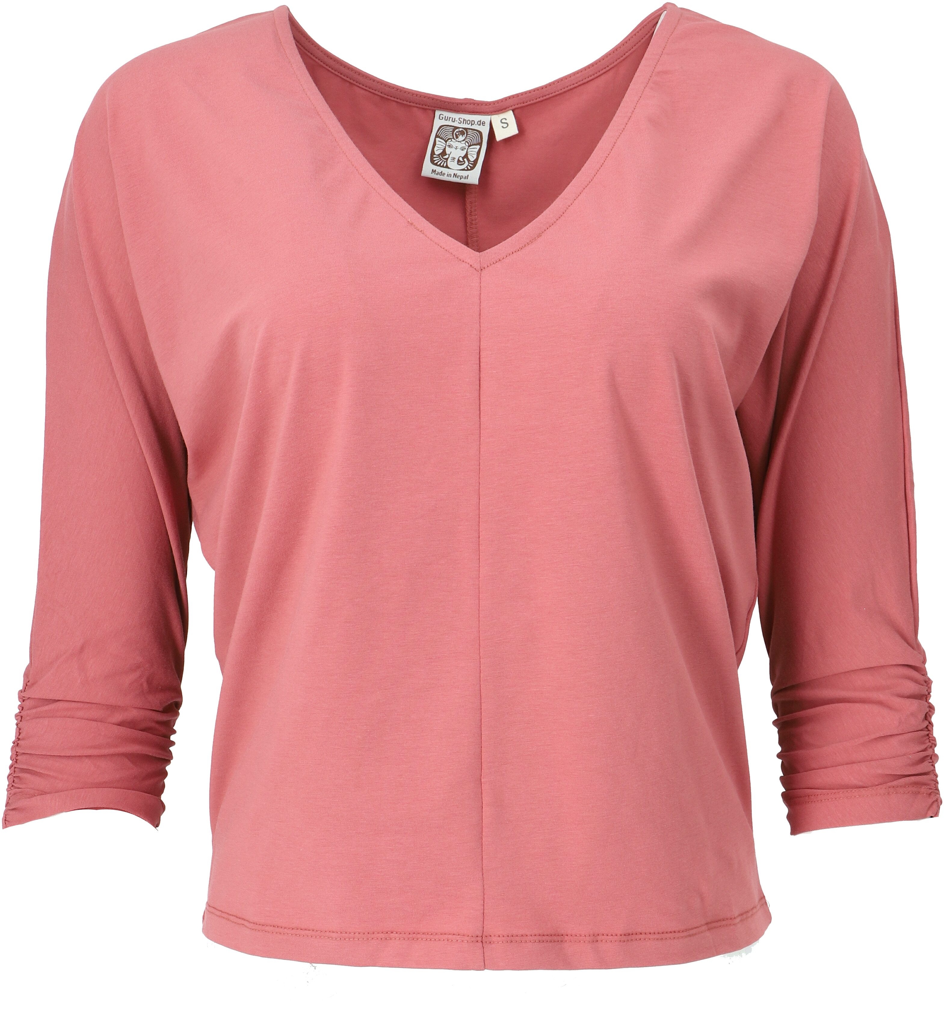 Guru-Shop Longsleeve Einfarbiges Basic Fledermaus Shirt,.. günstig online kaufen