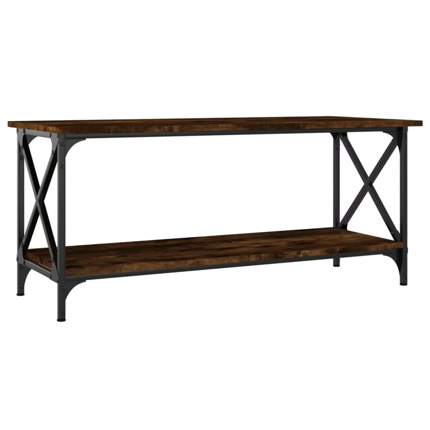 Vidaxl Couchtisch Räuchereiche 100x45x45 Cm Holzwerkstoff Und Eisen günstig online kaufen