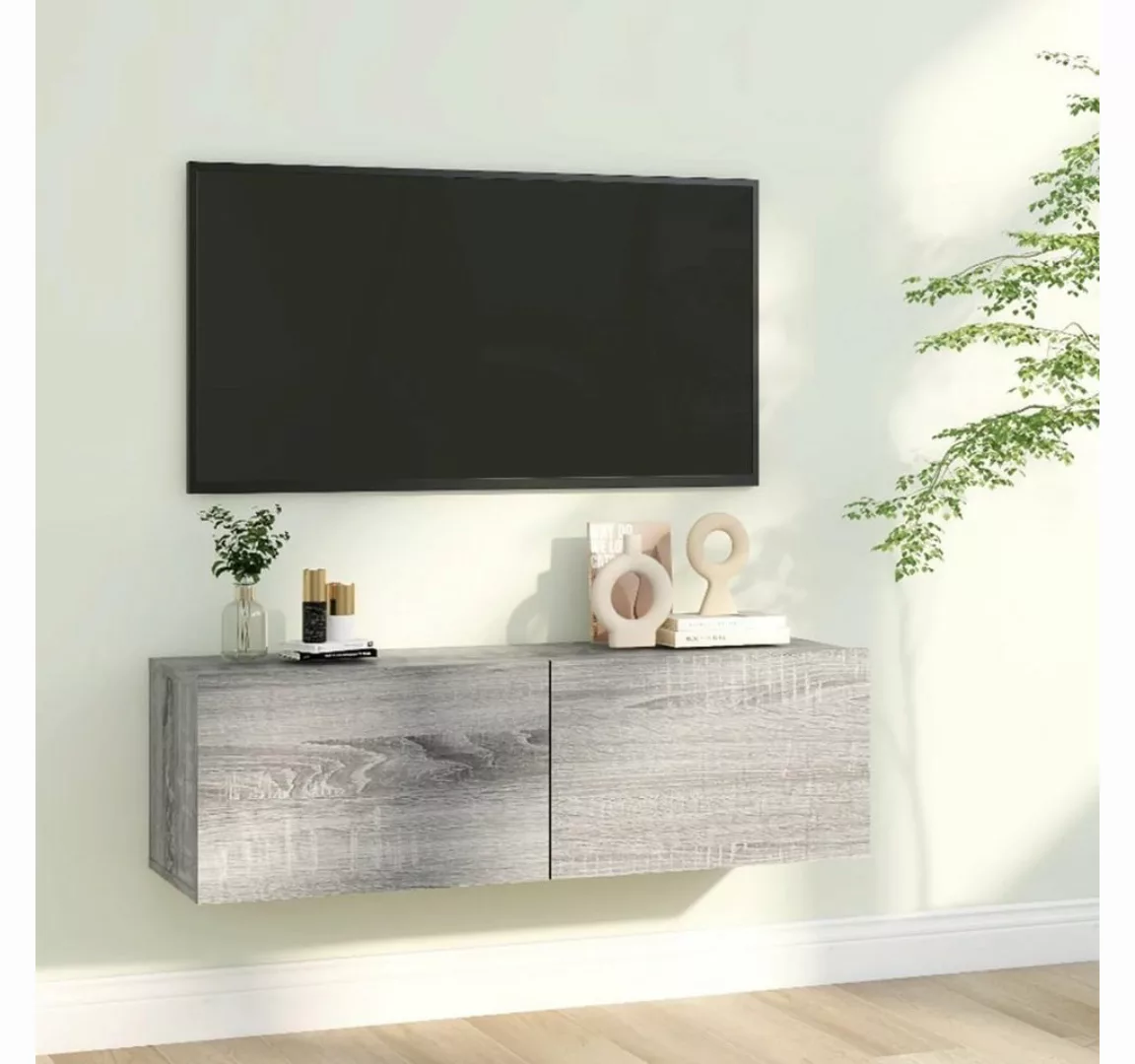 furnicato TV-Schrank TV-Wandschrank Grau Sonoma 100x30x30 cm Holzwerkstoff günstig online kaufen