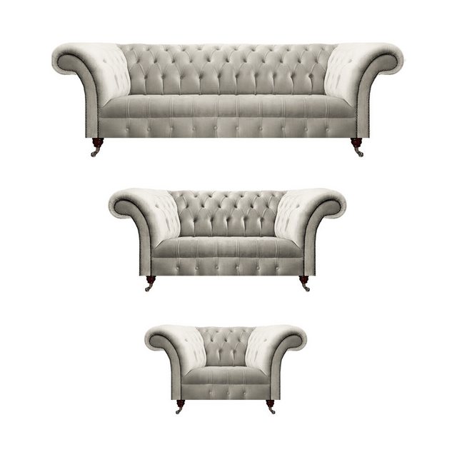 JVmoebel Chesterfield-Sofa Luxus Weiß Sofagarnitur Modern Set Chesterfield günstig online kaufen