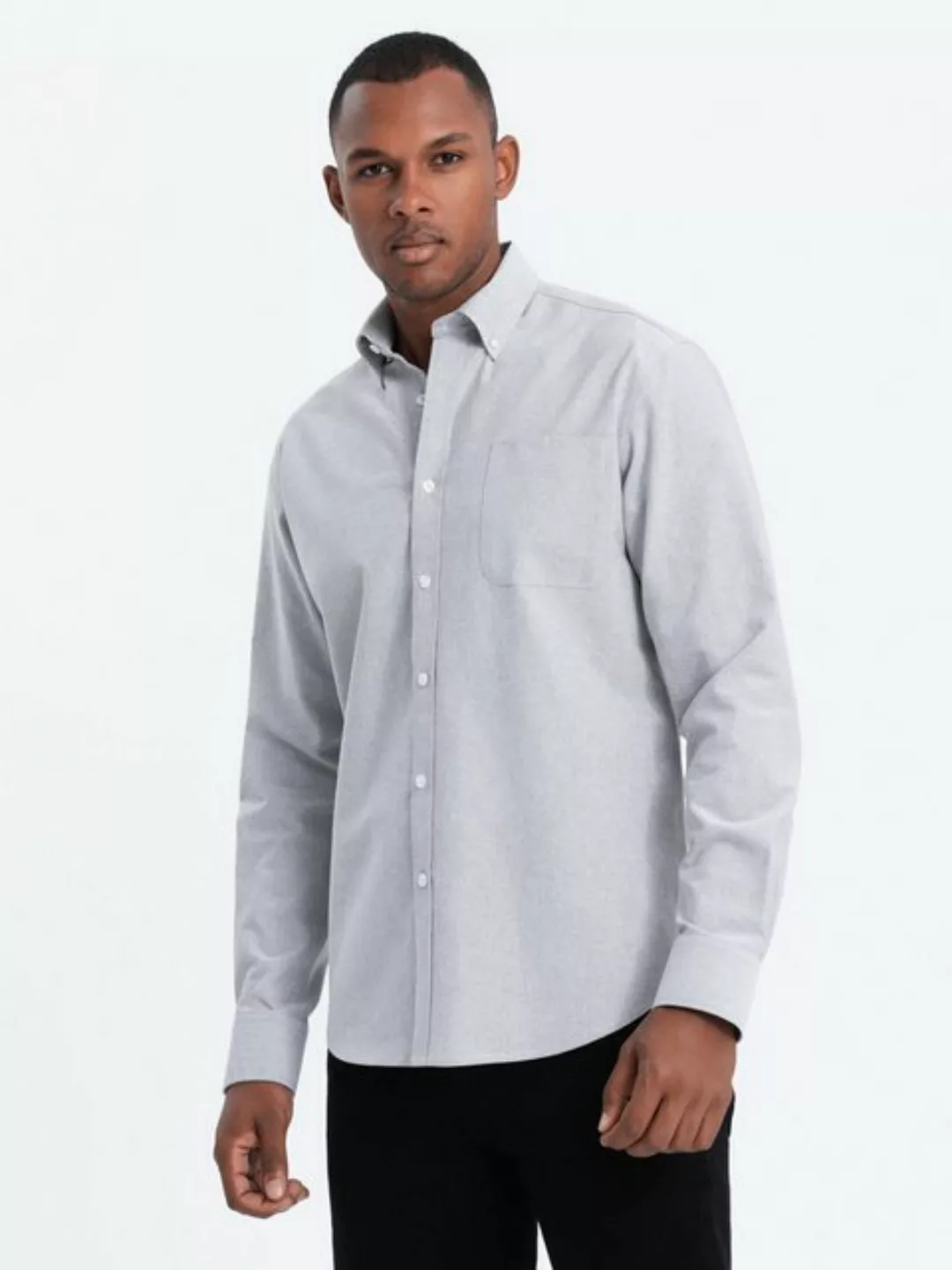 OMBRE Langarmhemd Herrenhemd aus Oxford Regular Fit günstig online kaufen