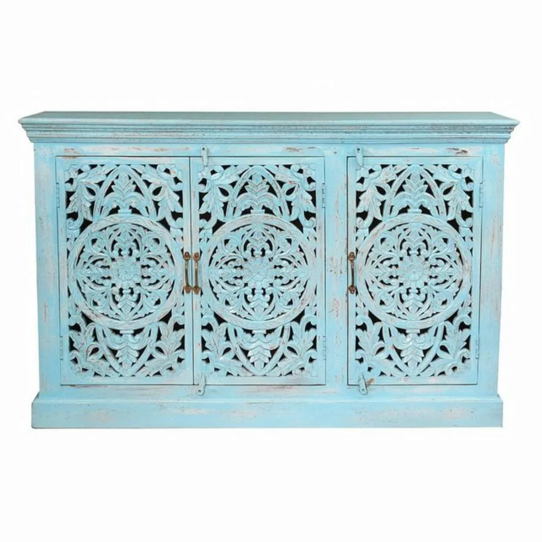 Oriental Galerie Unterschrank Indien Sideboard Jeevan Türkis Blau 140 cm An günstig online kaufen