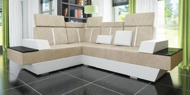 JVmoebel Ecksofa Design Wohnlandschaft Sofa Ecksofa USB Stoff Textil Leder, günstig online kaufen